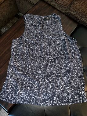 Banana Republic Navy Blue Sleeveless Dot Print layered